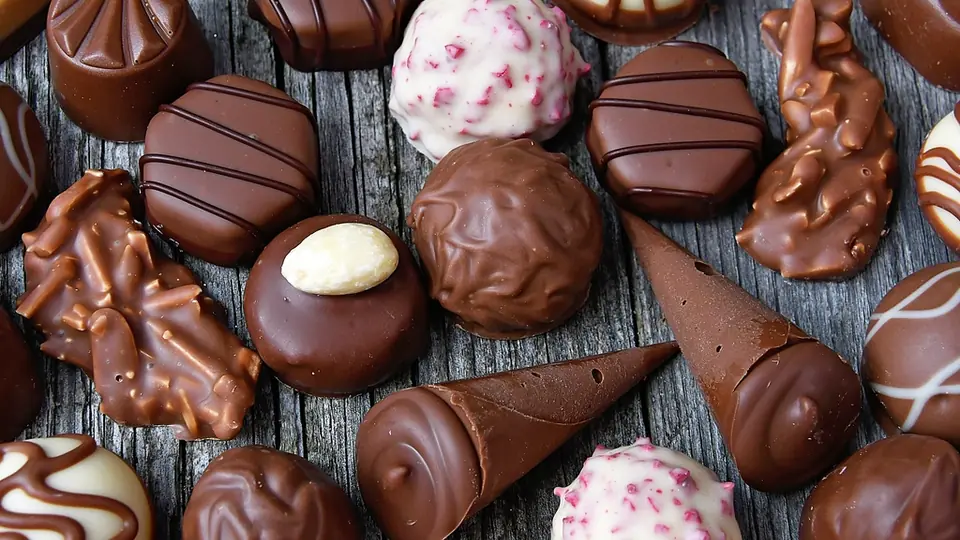 Chocoladetruffels op een schaal